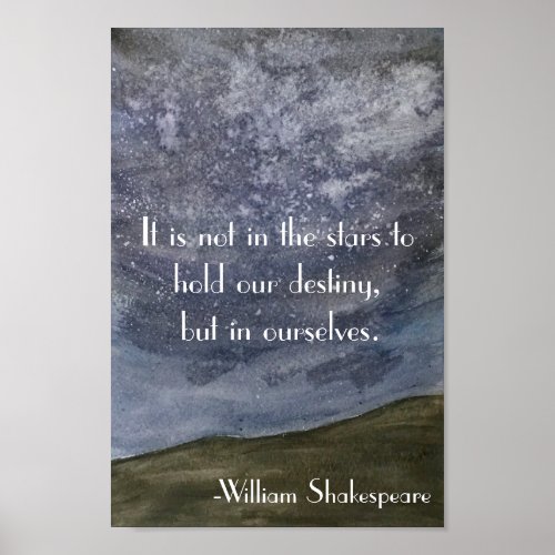 Shakespeare Inspirational Quote Poster