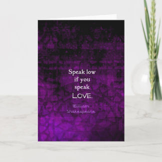 Shakespeare Inspirational Romantic LOVE Quote Card
