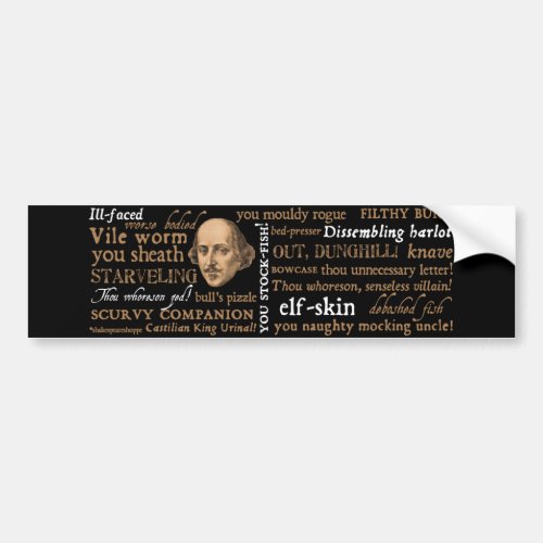 Shakespeare Insults Collection Bumper Sticker