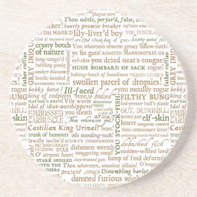 Shakespeare Insults Collection Coaster (Front)