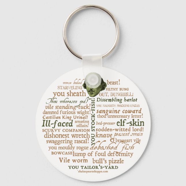 Shakespeare Insults Collection Keychain (Front)