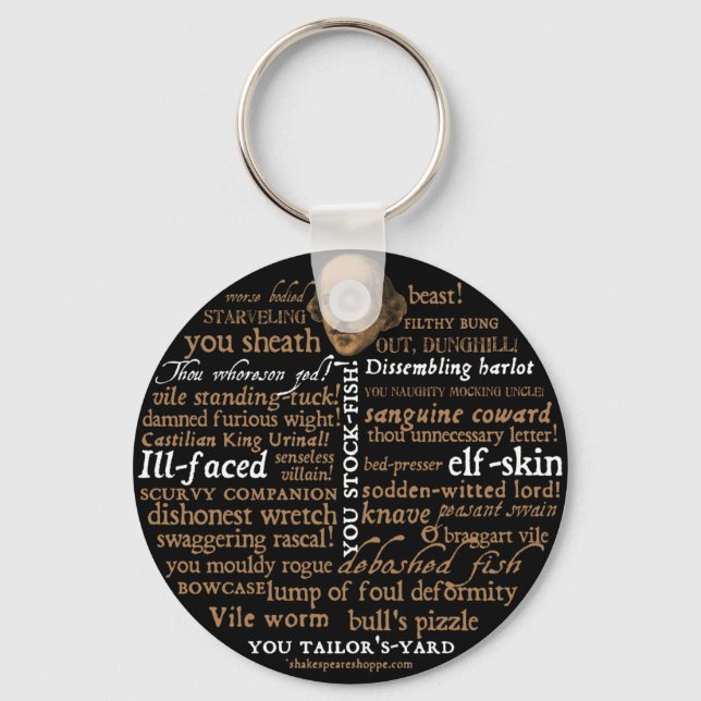 Shakespeare Insults Collection Keychain (Front)