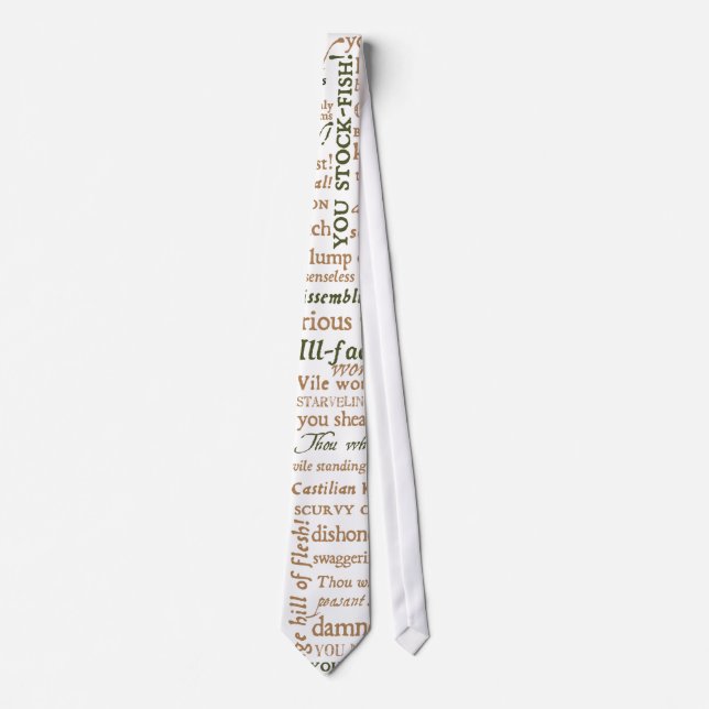 Shakespeare Insults Collection Neck Tie (Front)