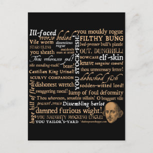 Shakespeare Insults Collection Postcard