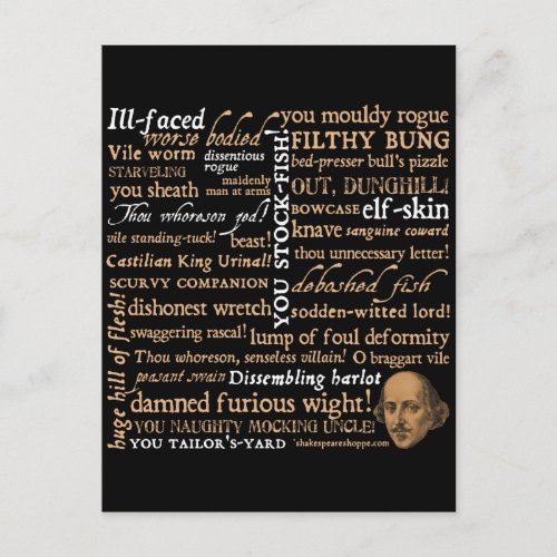 Shakespeare Insults Collection Postcard
