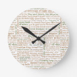 Shakespeare Insults Collection Round Clock