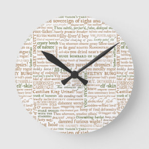 Shakespeare Insults Collection Round Clock