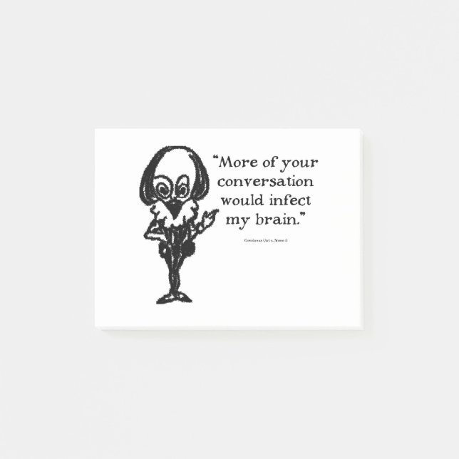 Shakespeare Insults Coriolinus Post-it Notes (Front)