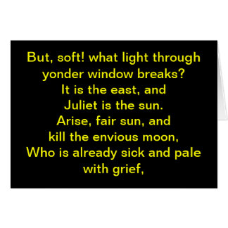 Shakespeare:  Juliet is the sun Cards