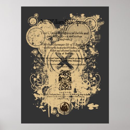 Shakespeare King Lear Quarto Front Piece Poster