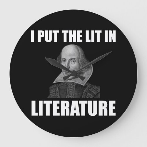 Shakespeare Literature Fan Funny Large Clock