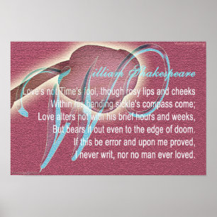 Shakespeare love Sonnet 116 poem quote poster