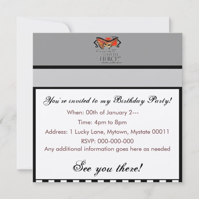 Shakespeare Midsummer Night's Dream Fierce Quote Invitation (Front)