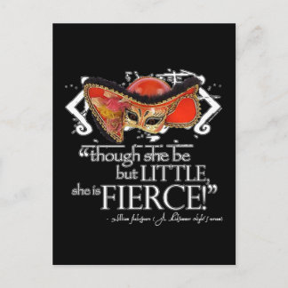 Shakespeare Midsummer Night's Dream Fierce Quote Postcard