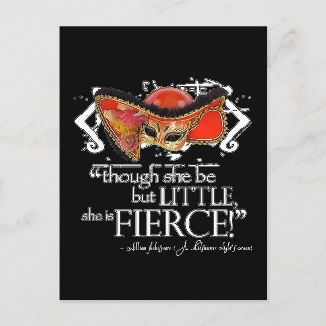 Shakespeare Midsummer Night's Dream Fierce Quote Postcard (Front)