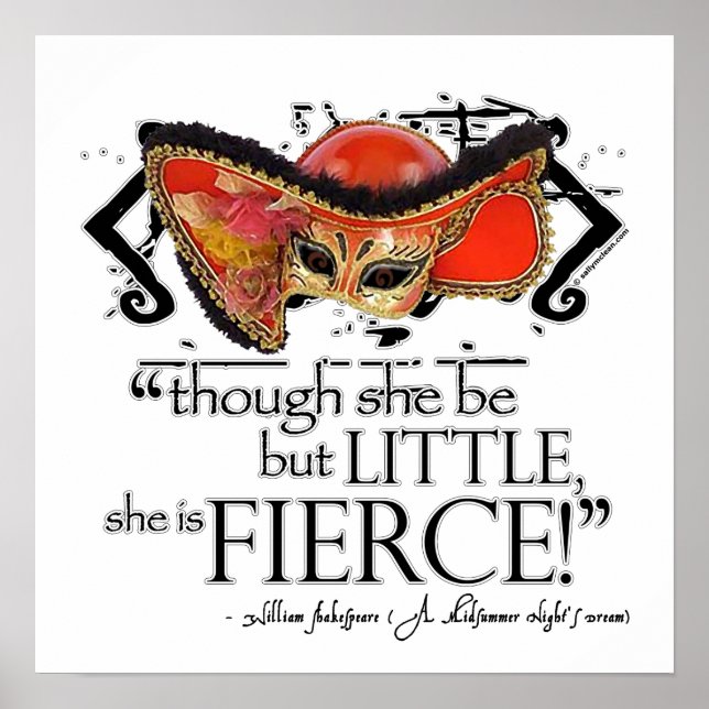 Shakespeare Midsummer Night's Dream Fierce Quote Poster (Front)