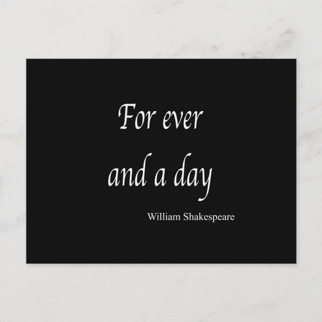 Shakespeare Personalized Quote For Ever and a Day Postcard (Front)