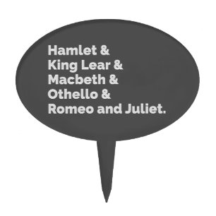 Shakespeare Plays I Cake Topper