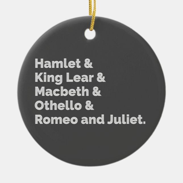 Shakespeare Plays I Ceramic Ornament (Front)