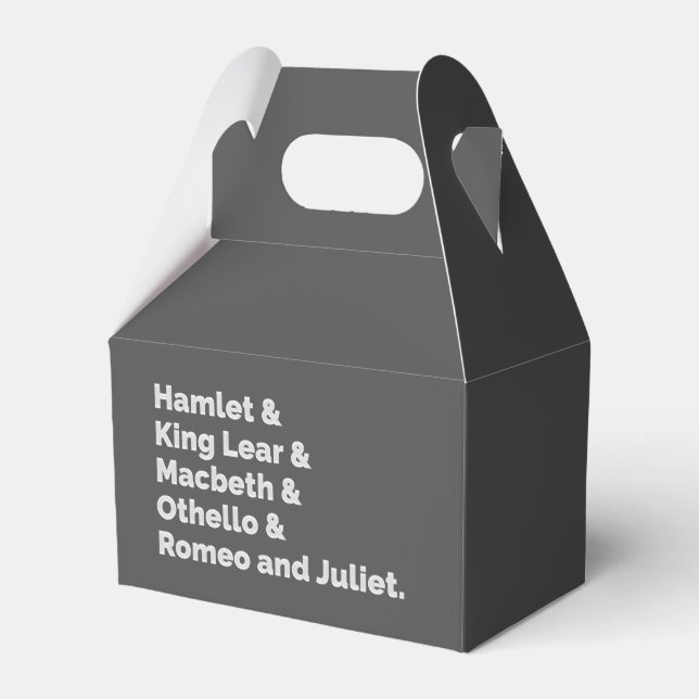 Shakespeare Plays I Favor Boxes (Back Side)