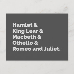 Shakespeare Plays I Postcard