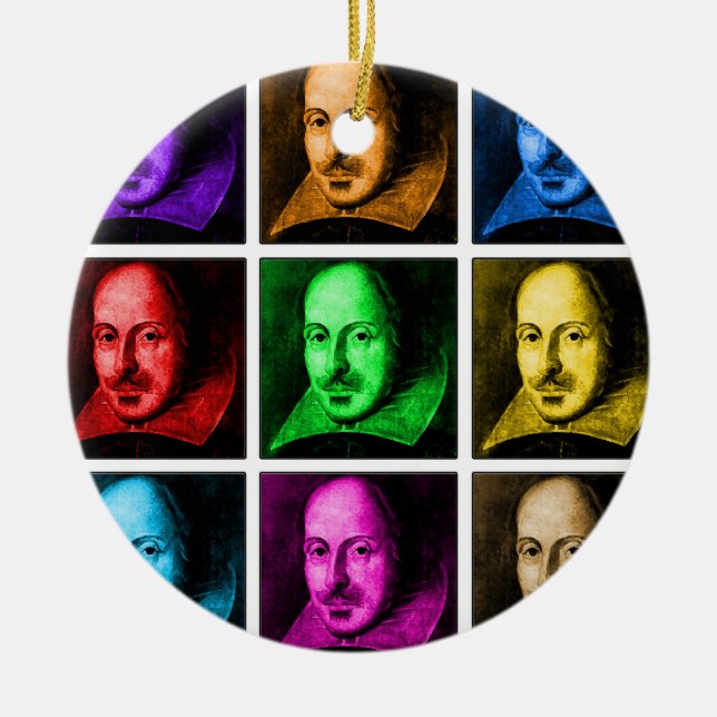 Shakespeare Pop Art Ceramic Ornament (Front)