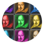 Shakespeare Pop Art Classic Round Sticker