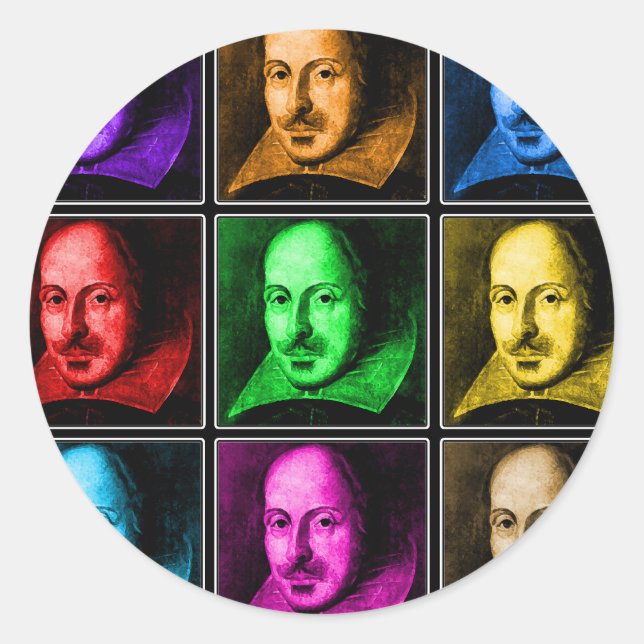 Shakespeare Pop Art Classic Round Sticker (Front)