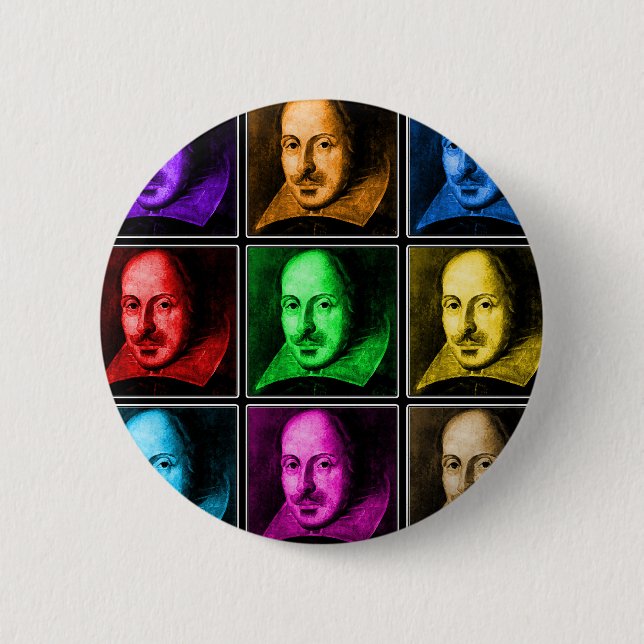 Shakespeare Pop Art Pinback Button (Front)