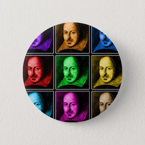 Shakespeare Pop Art Pinback Button