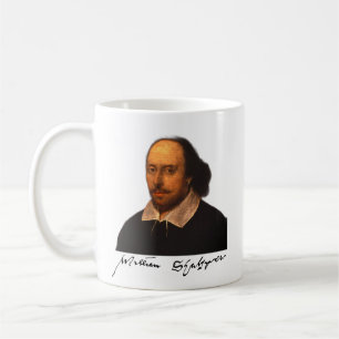 Shakespeare portrait and signature coffee mug