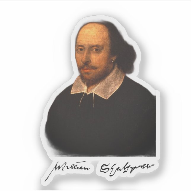 Shakespeare portrait and signature sticker (Front)