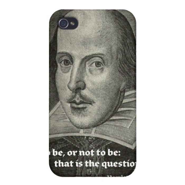 SHAKESPEARE PORTRAIT WITH QUOTE iPhone 4 COVER