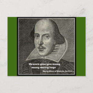SHAKESPEARE PORTRAIT WITH QUOTE POSTCARD