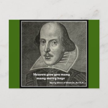 Shakespeare Portrait With Quote Postcard by CreativeContribution at Zazzle