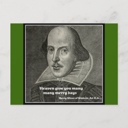 Shakespeare Portrait With Quote Postcard