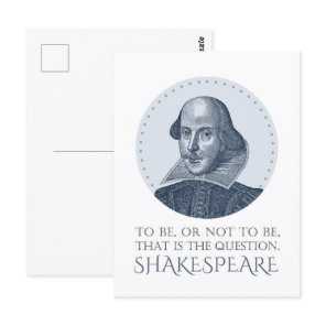 Shakespeare Portrait with To Be Or Not To Be Quote Postcard