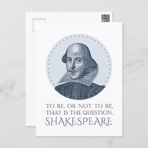 Shakespeare Portrait with To Be Or Not To Be Quote Postcard