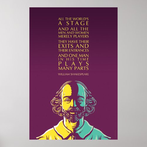 Shakespeare Quote All The Worlds A Stage Poster