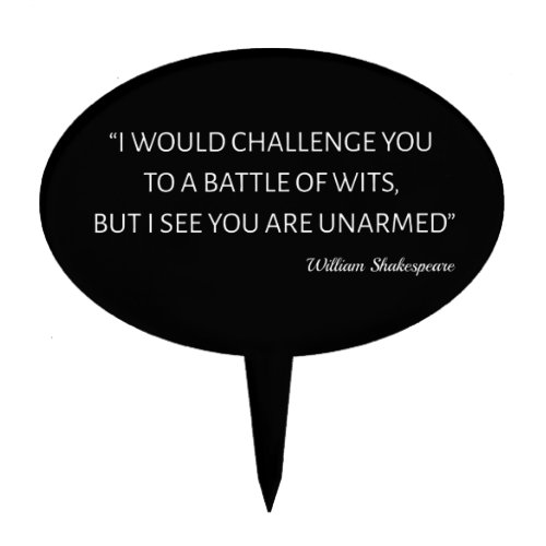 Shakespeare Quote _ Battle Of Wits Cake Topper
