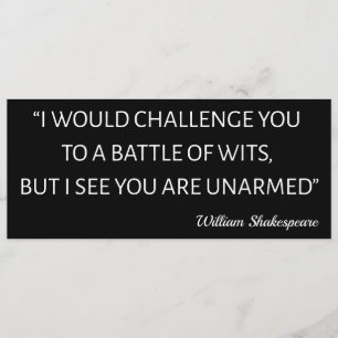 Shakespeare Quote - Battle Of Wits Invitation