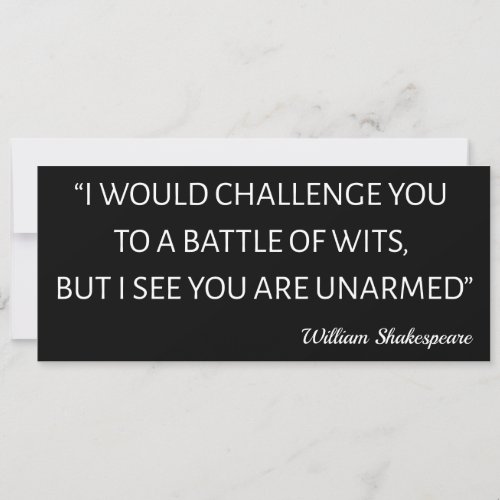Shakespeare Quote _ Battle Of Wits Invitation