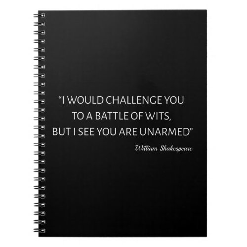 Shakespeare Quote _ Battle Of Wits Notebook