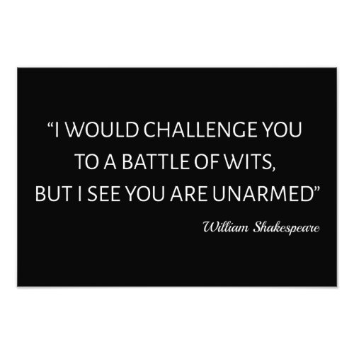 Shakespeare Quote _ Battle Of Wits Photo Print
