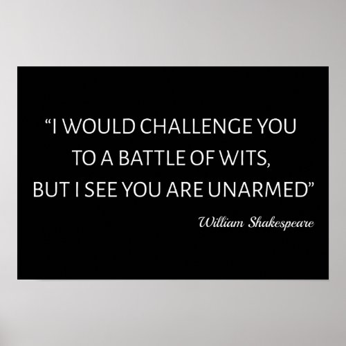 Shakespeare Quote _ Battle Of Wits Poster