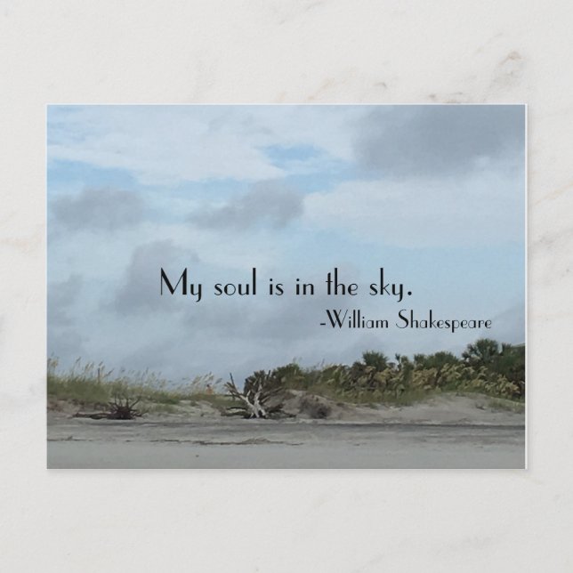 Shakespeare Quote Beach Scene Postcard (Front)