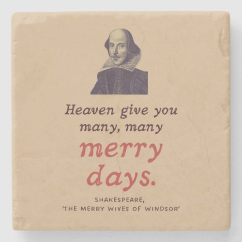 Shakespeare Quote Best Wishes Renaissance Vintage Stone Coaster