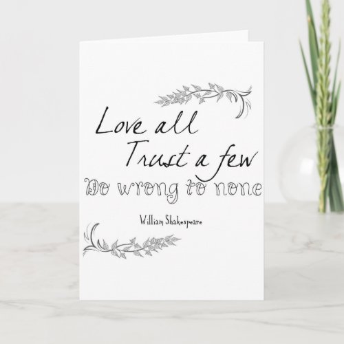 Shakespeare Quote Card