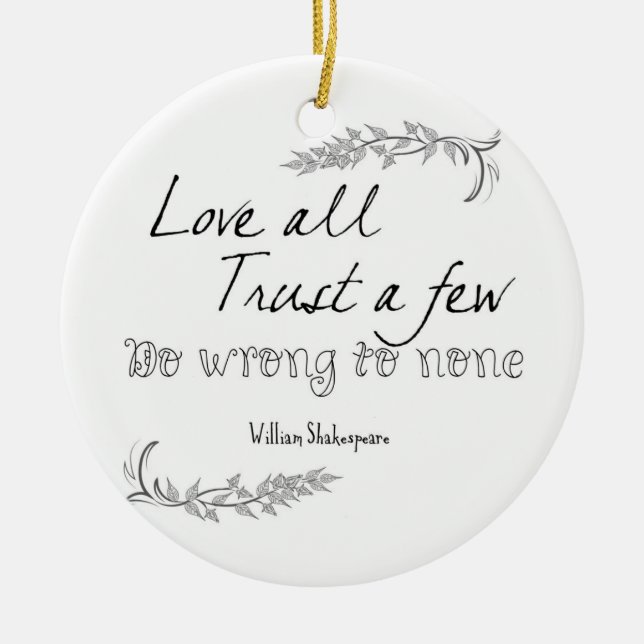 Shakespeare Quote Ceramic Ornament (Front)