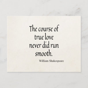 Shakespeare Quote Course of True Love Run Smooth Postcard